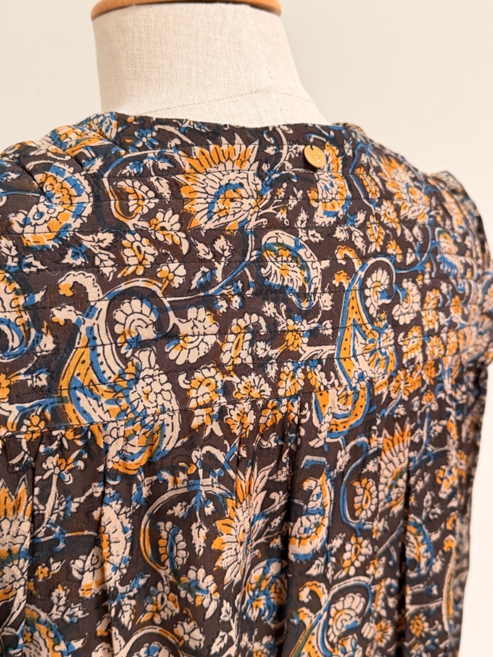 ANTIK BATIK Khero Ruffle-Trimmed Printed Voile Blouse Women’s Sz M/40 NWT - Picture 10 of 14